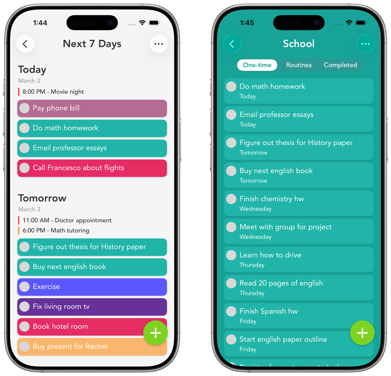 Smart Tasks shown on iPhone